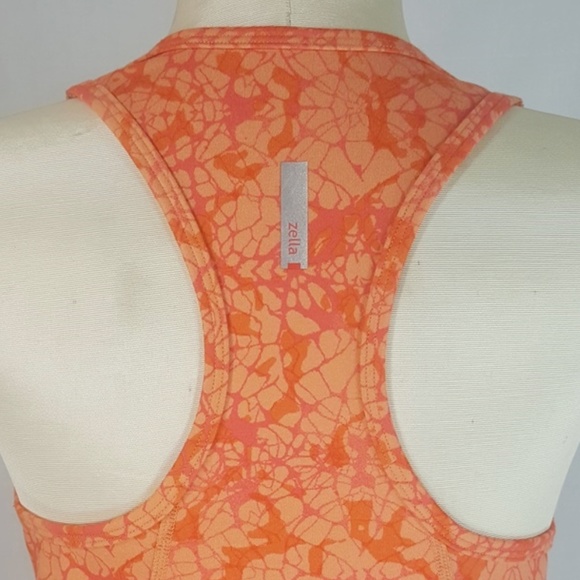 Zella Womens Small Athletic Activewear Racerback Tank Top Orange - Picture 4 of 5